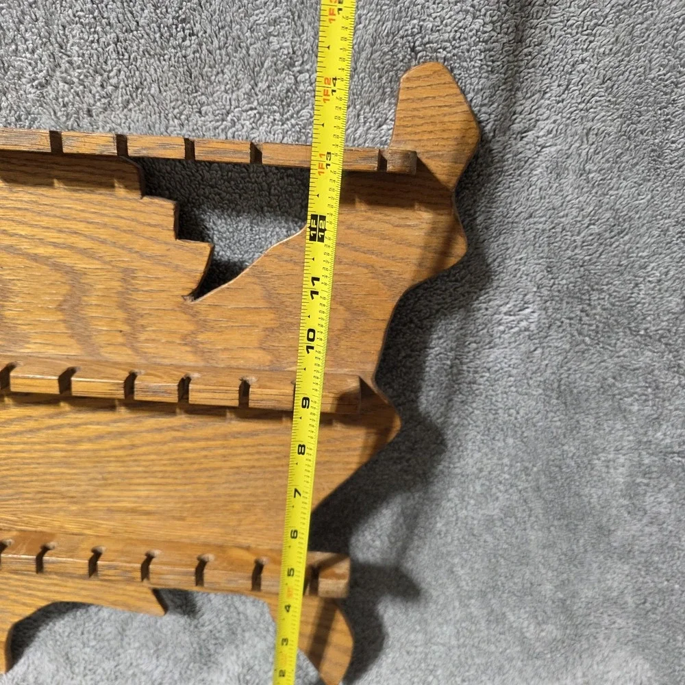 USA Shaped Wooden Souvenir Spoon Holder Wall Rack